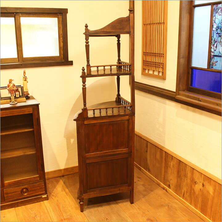 楽天市場】【1点物】150年前の舶来品 コーナーシェルフ リメイク品 