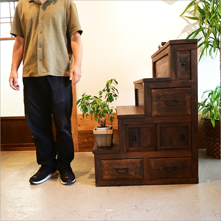楽天市場】和箪笥 階段箪笥 リメイク収納家具 一点物 アンティーク家具 