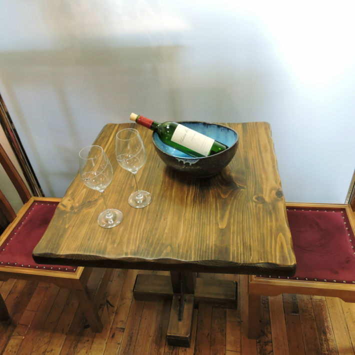 人気急上昇】 昭和レトロ バーテーブル カフェテーブル 天板 木製 