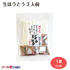 ほうとう 平打ち麺 山梨 甲州 みそ付き みそ仕立て ほうとう鍋 かぼちゃ 野菜たっぷり 郷土料理 おみやげ お土産 ほうとう3人前 わかふじ