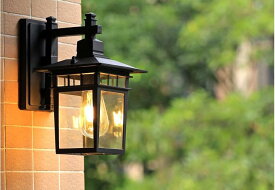 防水壁掛け照明 LED対応 E26 110V 北欧 アンティーク ウォールランプ　 ブラケットライト レトロ風 玄関灯　防水 ポーチライト