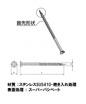 木ビス フレキ 錐込隊長 4.5×65 (250本入り) シルバー 十字穴 KT