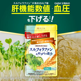 【20%OFF+ポイント10倍】スルフォラファン サプリ 肝機能 肝臓 エキス 肝臓サプリ グルコシノレート ギャバ gyaba alt ALT値 一時的な ストレス 疲労 睡眠 血圧 下げる スルフォラファン&ギャバの恵み ブロッコリースプラウト ブロッコリー が気になる サプリメント