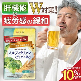 【SS限定★クーポン利用で10%OFFさらにポイント5倍】 スルフォラファン サプリ 肝機能 肝臓 エキス 肝臓サプリ グルコシノレート ギャバ gyaba alt ALT値 ストレス 疲労 睡眠 血圧 下げる スルフォラファン&ギャバの恵み ブロッコリースプラウト