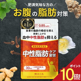 P10倍 ダイエット サプリ 中性脂肪 サプリメント チャカサポニン 桑の葉 茶カテキン マリアアザミ ギムネマシルベスタ DHA 杜仲茶 体重 減らす 体脂肪 内臓脂肪 皮下脂肪 血中脂質 BMI 基礎代謝 中性脂肪ケア習慣 30粒 和漢の森 ダイエットサプリ