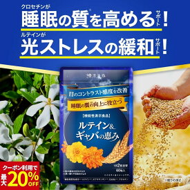 【クーポン利用で10％OFF】睡眠 サプリ GABA ギャバ 睡眠の質 目覚め ルテイン クロセチン ゼアキサンチン 疲労感 疲労緩和 目のぼやけ かすみ ピント調整 アイケア サプリメント 和漢の森 ルテイン＆ギャバの恵み