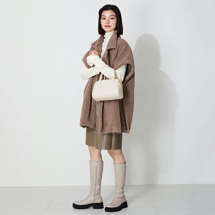 ohga ボストンバッグ 別売ショルダー付 ベージュ（ワイドショルダー 