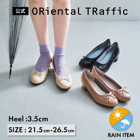 【緊急開催！レインフェア30％OFFクーポン】【SALE】レインシューズ レインパンプス 雨 雨の日 晴雨兼用 撥水 防水 レディース レイン パンプス バレエシューズ リボン ヒール エナメル クッション 送料無料 クーポン利用時返品交換不可