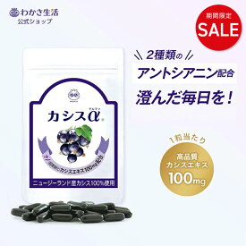 【10%OFF】カシス 【 わかさ生活 カシスα 】 サプリメント サプリ カシスサプリ アントシアニン カシス100% カシスエキス ナノカシス ビタミンC ビタミンB1 鉄 亜鉛 紫外線 美容 健康 カシス種子油 亜麻仁油 プレゼント 1袋31粒入り 2袋から送料無料