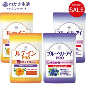 【10%OFF】ブルーベリーアイPRO＆ルテインPRO 2ヶ月分セット 【 わかさ生活 公式 】サプリメント サプリ ブルーベリー ブルーベリーサプリ ルテイン ビルベリー アントシアニン ゼアキサンチン 目 眼 目の疲れ 紫外線 アイケア 目のサプリ プレゼント