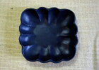 益子焼四角【ブラック】かわいいお花の形の北欧風 小物を入れてもかわいい　豆皿　小皿　和食器豆皿　シンプル小皿 醤油小皿　漬物小皿 【 わかさま陶芸】（）（ss）　　【母の日】