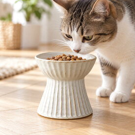 【MAX30%OFFクーポンあり】益子焼 kinari フードボウル 食べやすい 高さがある おしゃれ 陶器 猫 犬 食器 餌入れ ペット 猫用食器 猫の食器 吐き戻し ご飯皿 猫皿 餌皿 ご飯台 餌台 食器台 フードスタンド オシャレ かわいい エサ入れ 水 セラミック 小型犬 犬用食器