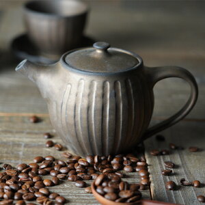 【MAX30%offクーポンあり】益子焼 コーヒー専用急須(小) ビジュゴールド 【茶漉し付き】 茶色 アンティーク風 ビンテージ風 ポット ブラウン ギフト プレゼント おうちカフェ わかさま陶芸