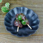 益子焼ブロンズ黒マット　リンカ（S） 2000円以上で　小皿　花型の皿 小さめ　取り分け皿 黒 ブラック　かわいい おしゃれ モダン 陶器 和食器