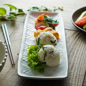 【MAX30%offクーポンあり】益子焼 ヘリンボーン オブロングプレート わかさま陶芸 長方形 長いお皿 角皿 長皿 おしゃれ シンプル ナチュラル 白 ホワイト おうちカフェ