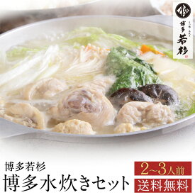 博多若杉 水炊き2～3人前セット 送料無料【2セット以上でおまけ付】 鍋セット 冷凍 老舗 ギフト プレゼント 贈り物 誕生日 お祝い 内祝い 高級 食品 おつまみ 食べ物 グルメ 博多 九州 お取り寄せ 母の日 2024