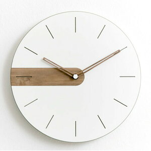 Wooden Style Wall Clock ウッドスタイル 壁掛け時計 デザイナーズ 北欧 木製 無垢 天然木 シンプル ラウンド 丸型 白 ホワイト ウォルナット ブラウン ナチュラル おしゃれ かわいい 静音 音がしな