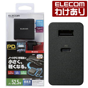 y󂠂zGR AC[d m[gPC p ACA_v^[ ( USB p[fo[ 45W + 7.5W Type-CP[u t2m + USB|[g) 52.5W Type-C1|[g ubN ACDC-PD10525BK yō3300~ȏőz[ELEC