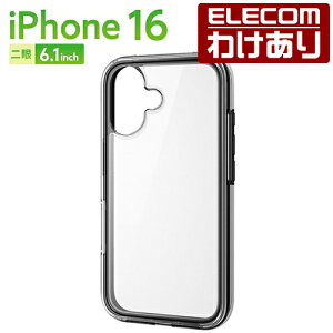 �y�󂠂�z�G���R�� iPhone 16 �p MUBRAIN �n�C�u���b�h�P�[�X �S���G�A�o�b�O iPhone16 �n�C�u���b�h �P�[�X �J�o�[ �u���b�N×�N���A PM-A24AHVAIR2BK �y�ō�3300�~�ȏ�ő��������z[�󂠂�][ELECOM�F�G��