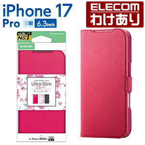 �y�󂠂�z�G���R�� iPhone 17 Pro �p �蒠�^�P�[�X ���^ ���Εt �t�����[�Y iPhone17 Pro �蒠�^ �P�[�X �J�o�[ �f�C�[�v�s���N ELECOM PM-A25CPLFUJPND �y�ō�3300�~�ȏ�ő��������z[�󂠂�][ELECOM�F�G���R