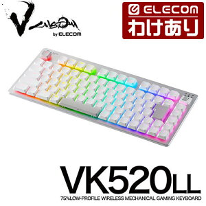�y�󂠂�z�G���R�� V custom VK520LL ���[�v�� 75���T�C�Y �L�� 2.4Ghz���� Bluetooth���� �Q�[�~���O�L�[�{�[�h VK520 �L�����E�� ���J�j�J�� �z���C�g ELECOM TK-VK520LLWH �y�ō�3300�~�ȏ�ő��������z[��