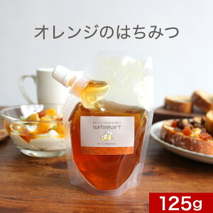 オレンジのはちみつ 125g 100%純粋 袋パッケージ 蜂蜜 ハチミツ 自然食品 抗菌作用 送料無料 キャップ付き スタンドパック 抗菌作用 食品 お試し お試し商品 純粋 健康
