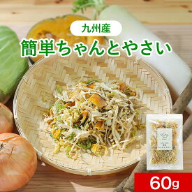 【最大20％OFFクーポン発行中】乾燥野菜 ミックス 60g　九州産 簡単ちゃんとやさい 5種ミックス (キャベツ、かぼちゃ、ごぼう、玉ねぎ、大根） 国産 送料無料 ブドウ糖無添加 国産野菜 味噌汁の具 カット ローリングストック お味噌汁の具