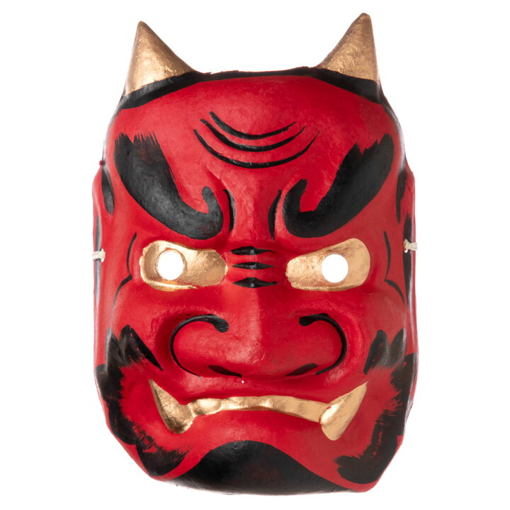楽天市場 鬼の面 大 和紙製 大人もかぶれるサイズ 節分の鬼役 コスプレ 仮装に ハロウィン Japanese Paper Ogre Mask こだわりの和雑貨 和敬静寂