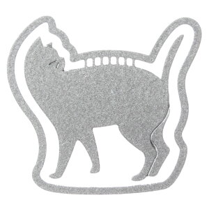 プチクリ 振り返り猫 シルバー(PC001) 10個入り ステンレス製ねこのゼムクリップ ファンシー文具 メモやブックマークに使える可愛いステーショナリー