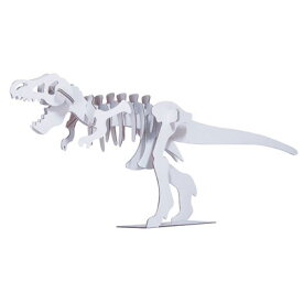 白ダンボール恐竜工作キット ティラノサウルス 恐竜 ダンボール 工作キット ペーパークラフト のり不要 はさみ不要 知育 自由研究 子供 ギフト プレゼント
