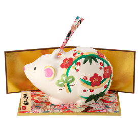 和紙貼土鈴飾り【金屏風付きセット】　子・特大 (20963)　美濃和紙を貼った陶器の人形　正月干支飾り　岐阜県の工芸品　New Year's decoration, Japanese zodiac rat