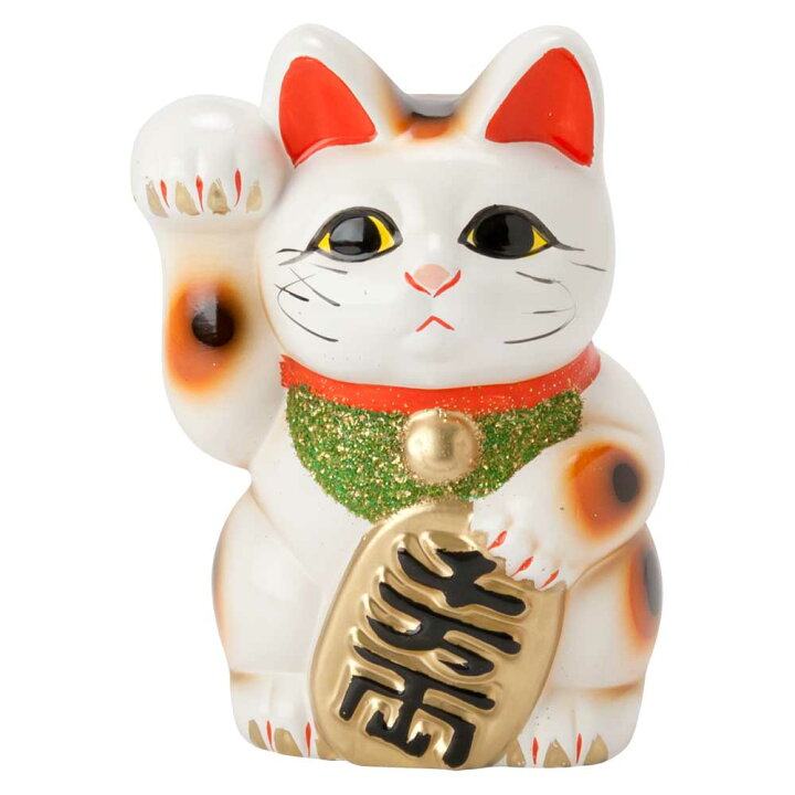 常滑焼 招き猫 5号小判白猫貯金箱 右手上げ 143-57-86 愛知県の工芸品 Tokoname-yaki Lucky cat こだわりの和雑貨 和敬静寂
