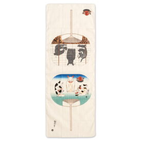 ふんわりてぬぐい　かゞ身団扇　国芳の浮世絵　二重ガーゼ手ぬぐい　Japanese towel of ukiyoe