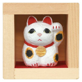 めでたや　福ます　招き猫　正月飾り　和紙　コンパクトに飾れる縁起物　開運・商売繁盛　プチギフトにも　Fukumasu Lucky cat