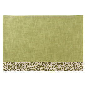 百道発信　祝唐草ランチョンマット　緑 (IKI-1371)　リバーシブル　福岡県の布製品　Fabric place mat