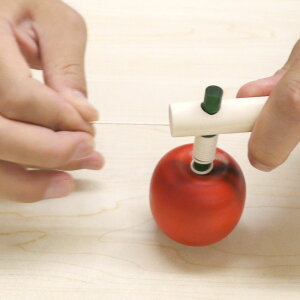 りんごこま糸引き独楽宮城県の木地玩具Woodentop,Miyagicraft