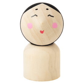 こま人形　招福おかめ　遊べるインテリア　独楽　福岡県の木工品　Top doll, Fukuoka craft