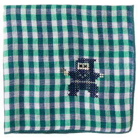 JAPANステッチハンカチーフ　ニンジャ　刺繍入りガーゼハンカチ　スーベニール　Japanese pattern embroidered gauze handkerchief