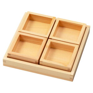 ますや 塗りの枡皿4個セット 岐阜県大垣市の檜製工芸品