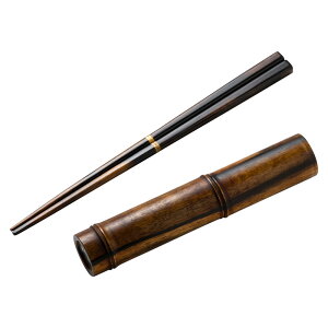 ؂Ȃ@؃P[X@`@sER@؍H|@R@Wooden chopsticks with case Persimmon-wood Works of Japanese precious wood