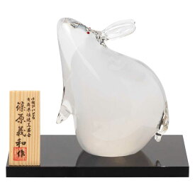 限定入荷　ガラス干支置物　卯・小　正月置き飾り　令和5年（2023年）　ハンドメイド硝子飾り　津軽びいどろ　青森県伝統工芸士・篠原義和 作　Japanese zodiac figurine made of glass Aomori craft