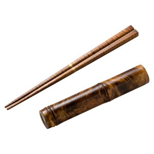 ؂Ȃ@؃P[X@ȁiƂj@sER@؍H|@R@Wooden chopsticks with case Diospyros Works of Japanese precious wood