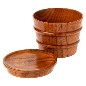 Β@ؐM^@򖡎Mt@ł΂yރe[uEFA@Wooden soba cup and small dish