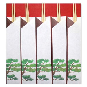 和詩倶楽部 御前御膳箸 御用松 奈良吉野産ヒノキの祝箸5膳入り 長さ24cm 両口箸 奉書紙の箸袋入り お正月 祝いの席 檜のテーブルウェア