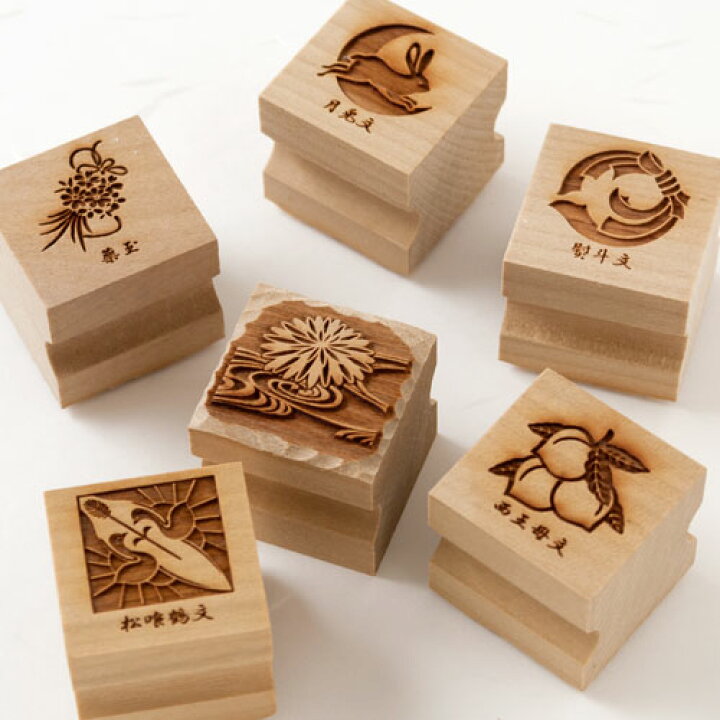 楽天市場 京からかみ 木版スタンプセット 叶文 無病息災 スタンプ6個入り 京都府の工芸品 Karakami Woodblock Stamp Set こだわりの和雑貨 和敬静寂