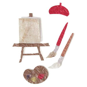 めでたや 和紙パーツ 絵画セット 画用紙4枚・キャンバス1枚・他各2枚入