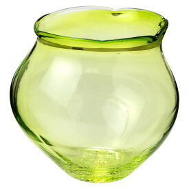 吹きガラスの金魚鉢　小001・若草　滋賀県の吹きガラス工房より　Glass goldfish bowl, Shiga craft