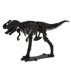 DINOSAUR恐竜骨格工作キット ティラノサウルス・ブラック ダンボールでつくる恐竜骨格 のりもはさみも使わずに組み立てられるペーパークラフト Cardboard craft kit Dinosaur