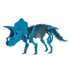 DINOSAUR恐竜骨格工作キット　トリケラトプス・ブルー　ダンボールでつくる恐竜骨格　のりもはさみも使わずに組み立てられるペーパークラフト　Cardboard craft kit, Dinosaur