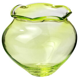 吹きガラスの金魚鉢　小007・若草　滋賀県の吹きガラス工房より　Glass goldfish bowl, Shiga craft